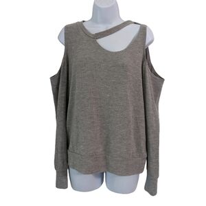 LNA Cold Shoulder Gray Top Size S Please see measurements 👇